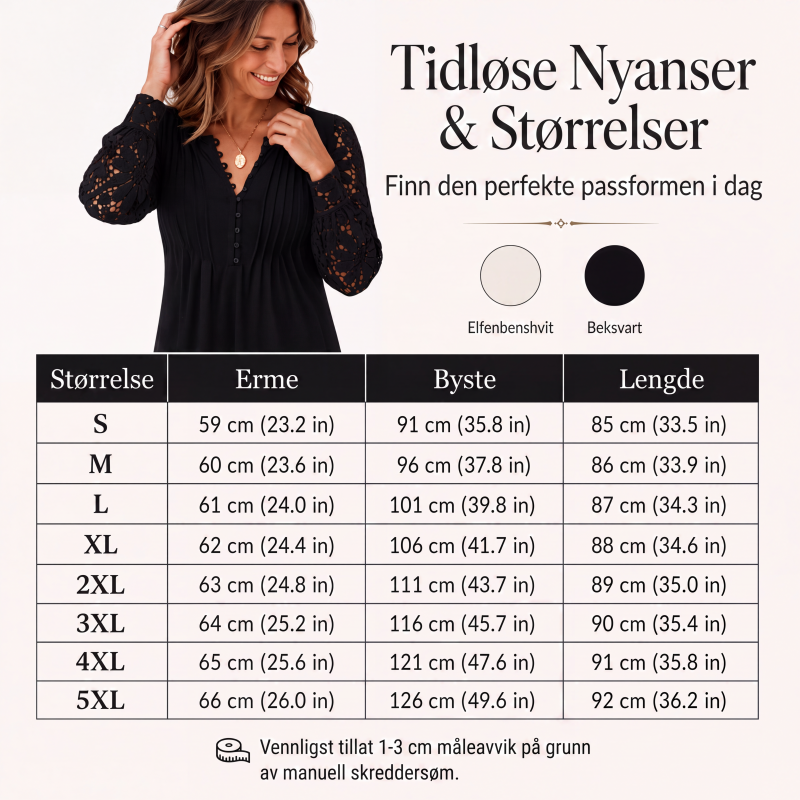 Damekjole med blonder og lange ermer