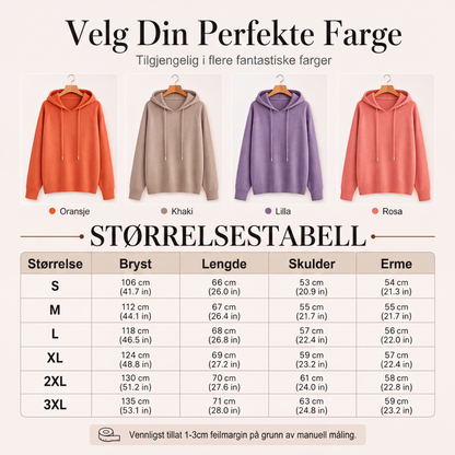 Kvinner uformell genser med hette og snøring