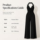 Elegant jumpsuit for kvinner med halterneck, blonder og plissert, vid ben