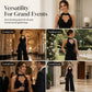 Elegant jumpsuit for kvinner med halterneck, blonder og plissert, vid ben