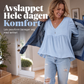 Dame casual V-hals langermet bluse
