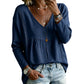 Dame casual V-hals langermet bluse