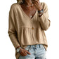 Dame casual V-hals langermet bluse