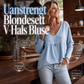 Dame casual V-hals langermet bluse