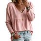 Dame casual V-hals langermet bluse