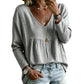 Dame casual V-hals langermet bluse