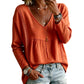 Dame casual V-hals langermet bluse
