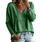 Dame casual V-hals langermet bluse