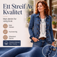 Dobbeltradet denimjakke med volanger for kvinner