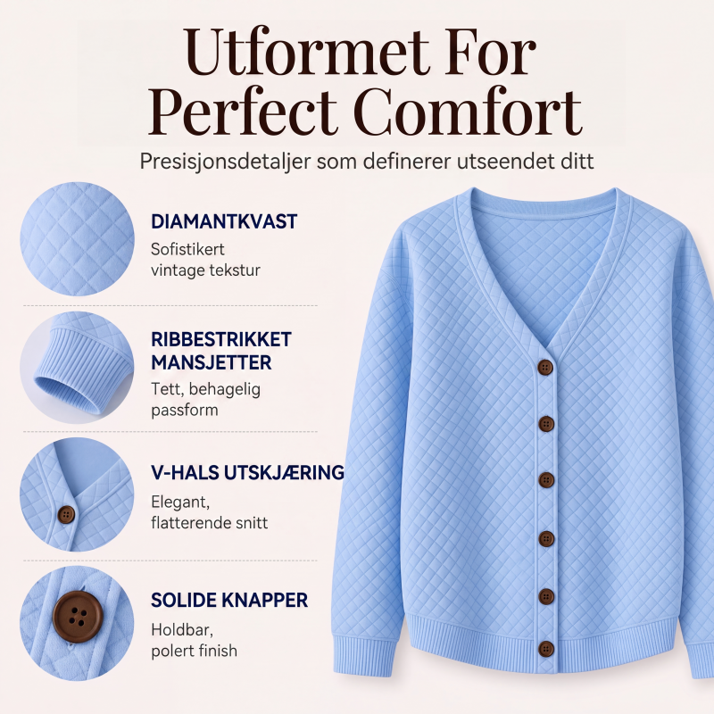 Dame fritidsjakke med vattert design og knapper