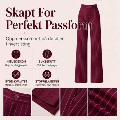Stripete vide bukser med høy midje for kvinner