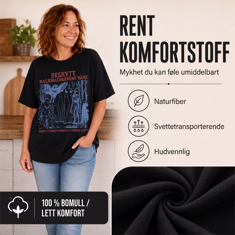 Retro Cryptid Nasjonalparker Grafisk T-skjorte