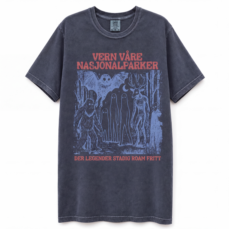 Retro Cryptid Nasjonalparker Grafisk T-skjorte