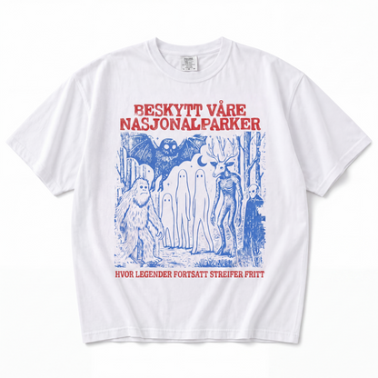 Retro Cryptid Nasjonalparker Grafisk T-skjorte