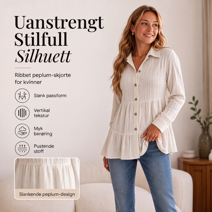 Langermede skjorter med krøllete tekstur for kvinner