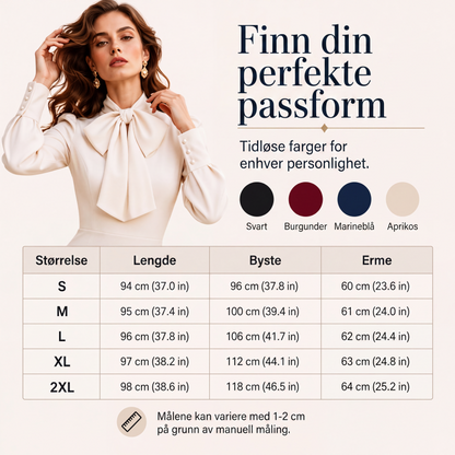 Elegant blyantkjole med sløyfehals for kvinner