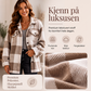 Dame rutete koselig jakke med knapper