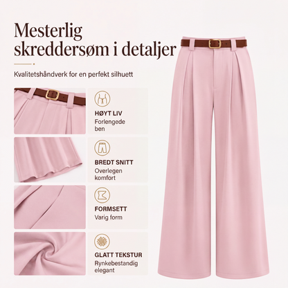 Elegante høytaljede vide dressbukser for kvinner