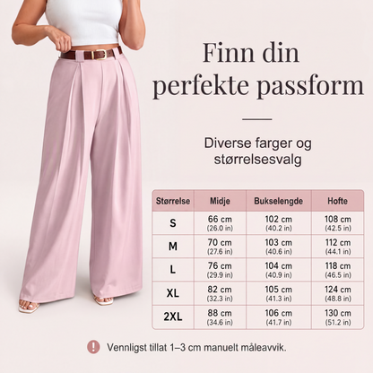 Elegante høytaljede vide dressbukser for kvinner