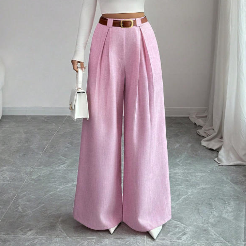 Elegante høytaljede vide dressbukser for kvinner
