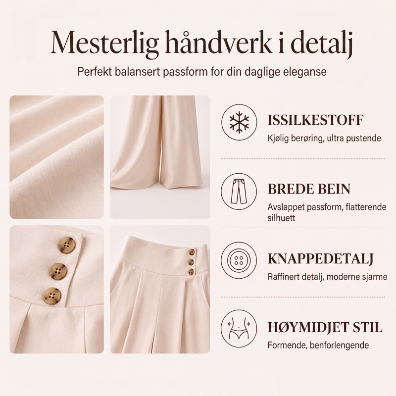 Løse, flytende videbensbukser for kvinner