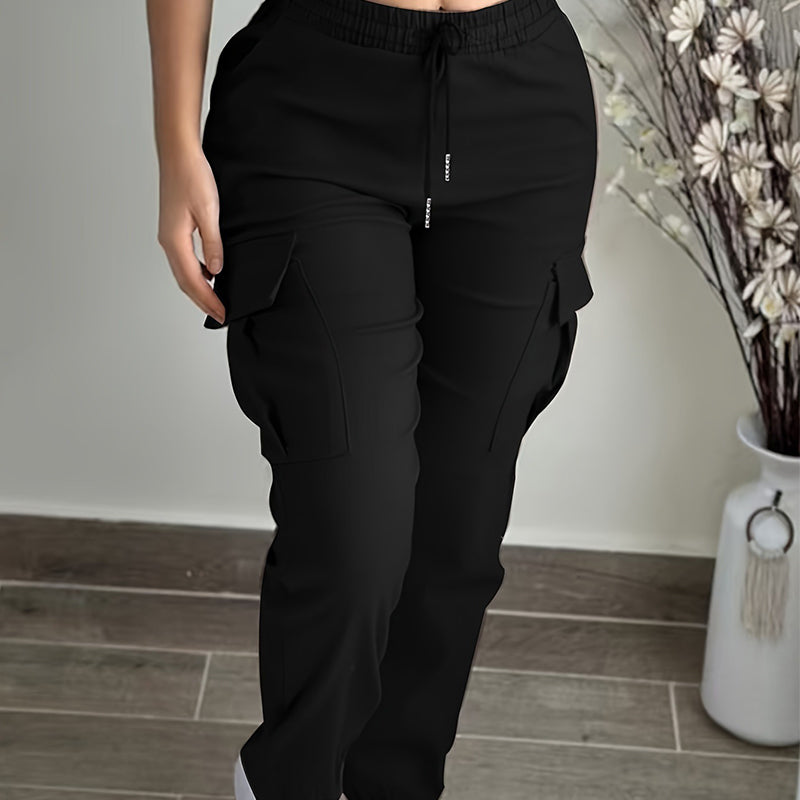 Cargobukser med snøring i midjen for kvinner, casual stil