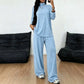 Sett med damerullgenser og vide bukser