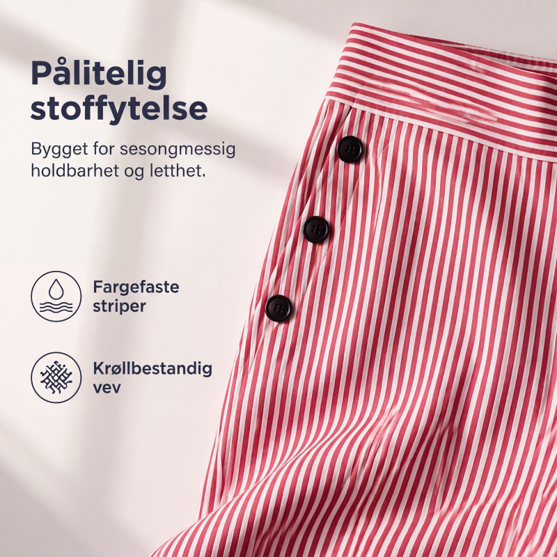 Høytaljede stripete vide bukser
