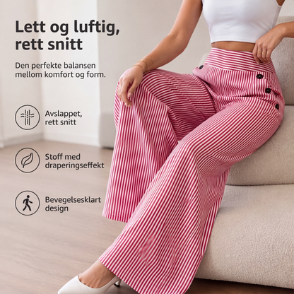 Høytaljede stripete vide bukser