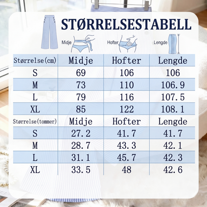 Høytaljede stripete vide bukser