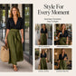 Women's Elegant Shirt & Tie-Waist Skirt Set