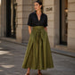 Women's Elegant Shirt & Tie-Waist Skirt Set