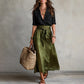 Women's Elegant Shirt & Tie-Waist Skirt Set