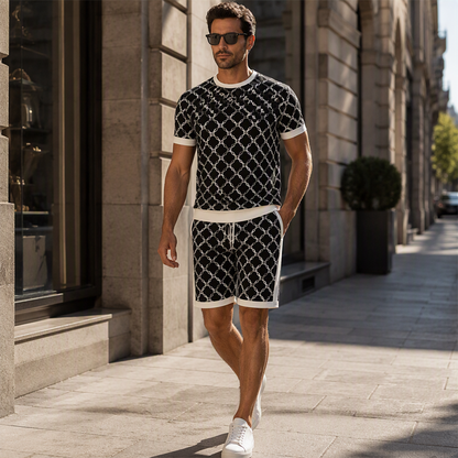 Uformelt 2-delt sett for menn: genser og shorts