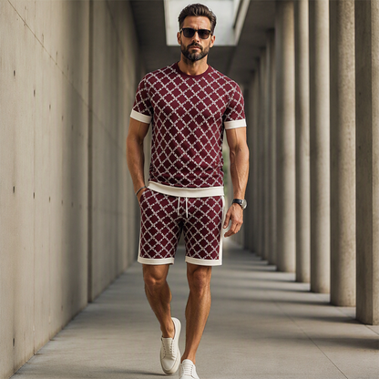 Uformelt 2-delt sett for menn: genser og shorts