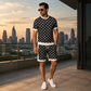 Uformelt 2-delt sett for menn: genser og shorts