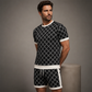 Uformelt 2-delt sett for menn: genser og shorts