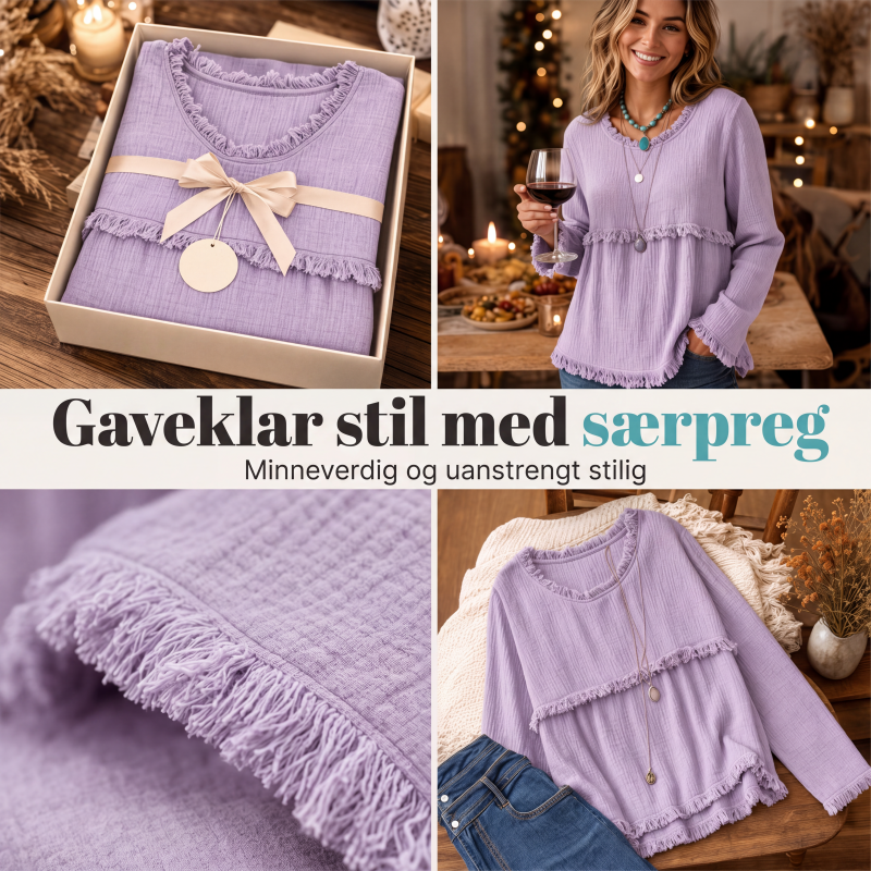 Kvinner vintage frynser og dusk casual topp