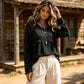 Kvinner vintage frynser og dusk casual topp