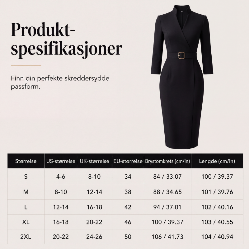 Midjebetont stilfull kjole
