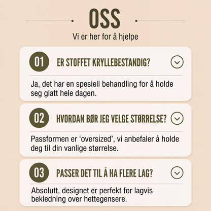 Langermet, løstsittende arbeidsskjorte for menn