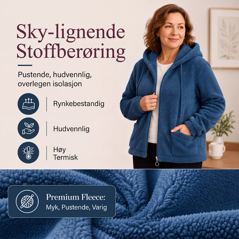 Løs sherpa-hettegenser for kvinner