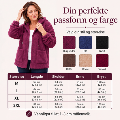 Løs sherpa-hettegenser for kvinner
