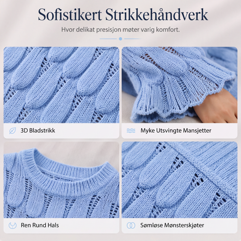 Damegensere med utsparing, løs strikket design