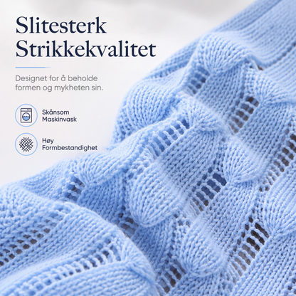 Damegensere med utsparing, løs strikket design