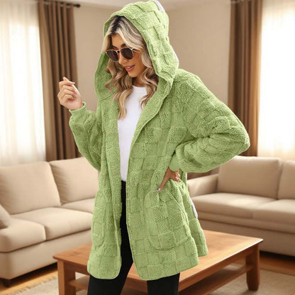 Rutet myk kardigan
