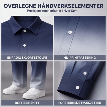 Avslappet skjorte- og buksesett for menn i store størrelser