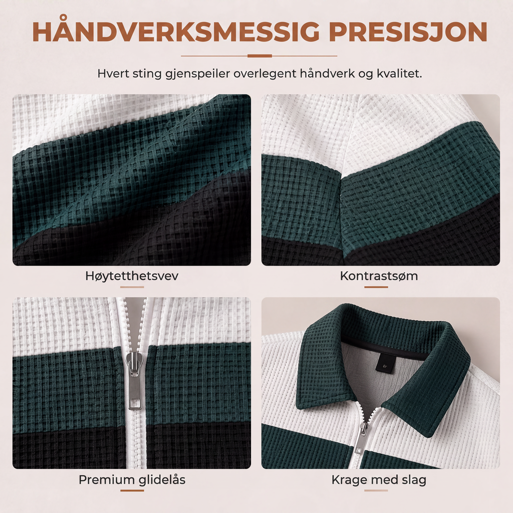 Herresett med jakke med full glidelås og bukser