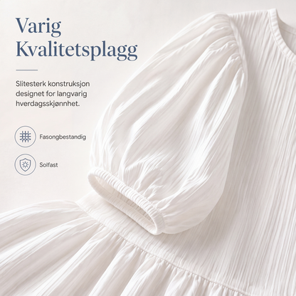 Langermet maxikjole med volangkant for kvinner