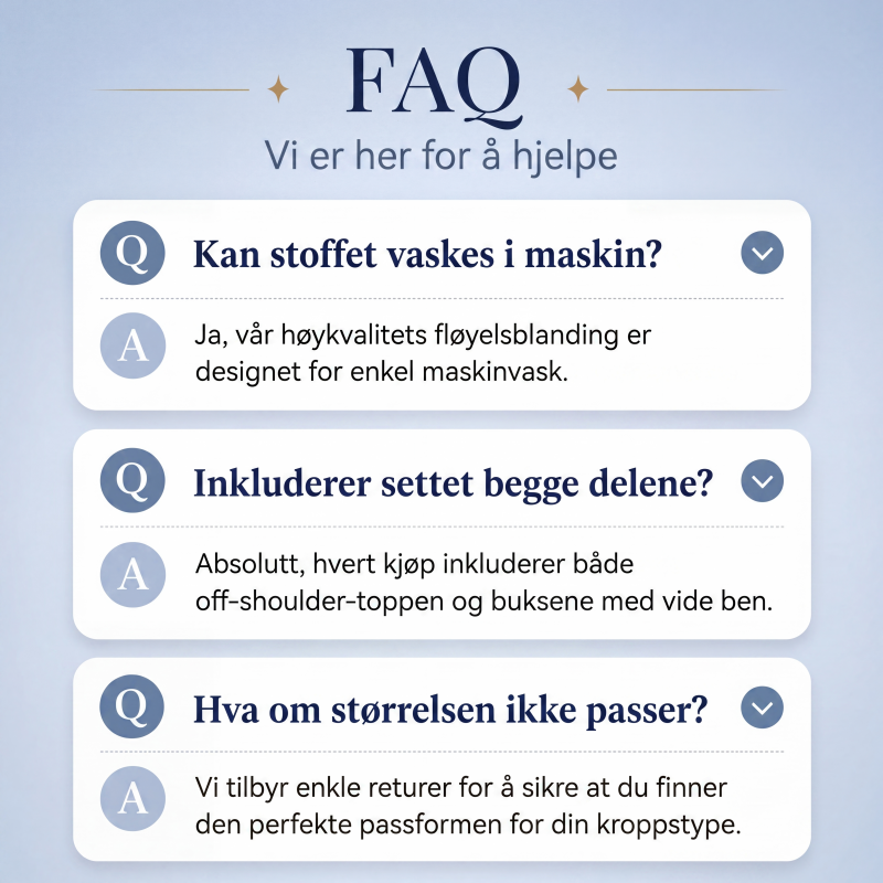 Sett med off-shoulder-topp og vide bukser for kvinner